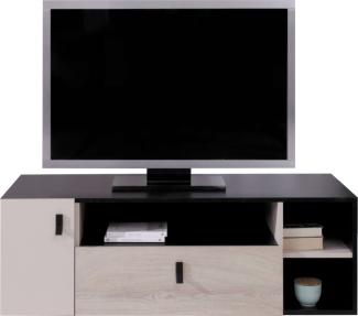 99rooms Sirius Lowboard Schwarz Eiche Beige