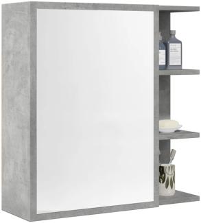 vidaXL Bad-Spiegelschrank Betongrau 62,5x20,5x64 cm Holzwerkstoff 856172