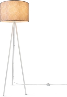 Paco Home Stehlampe Trina Pillar, ohne Leuchtmittel, Wohnzimmer Stehleuchte Dreibein Stativ Mit Stoffschirm Uni Modern