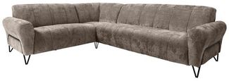 Beautysofa Ecksofa mit Metallbeine in schwarzer VOLARE L, mit höchstem Sitzkomfort, ohne Schlaffunktion