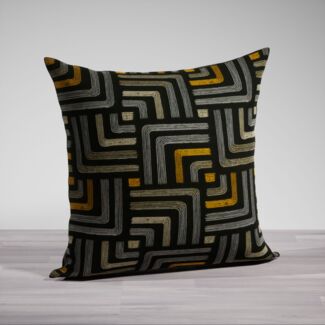 Kissen von Lysel® - orange-grau Sanzana 48x48cm, synthetisches Mischgewebe Dekokissen #1W