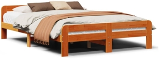 vidaXL Massivholzbett ohne Matratze Wachsbraun 140x190 cm Kiefernholz 855486