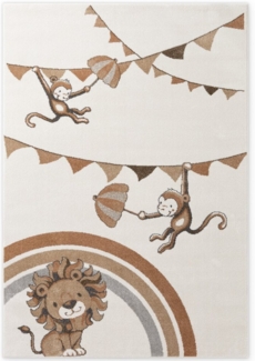 Villeroy & Boch Kinderteppich Roar like a Lion Rainbow Party Teppich, rechteckig, Höhe: 9 mm, Spielteppich weich, Kinderzimmer, Boho Kids Spielunterlage, Tieremotiv