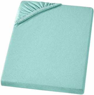 Carpe Sonno Feinjersey Bettlaken aus 100% Baumwolle, Aqua, 180-200x200 cm