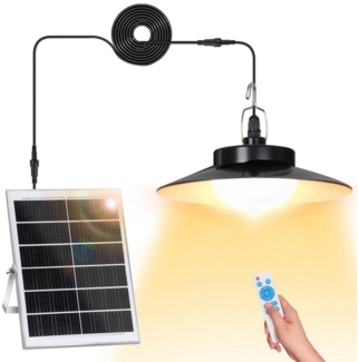 LMaxhome LED Solarleuchte Hängelampen Solar Deckenleuchte Outdoor, 5 Modi mit Fernbedienung IP65, Trennbar - 1 Lampe (Neu verbessert), LED fest integriert, Warmweiß/Kaltweiß Wahlbar, mit Bewegungsmelder und 5m Kabel, Solarlampe für Garten, Terrasse
