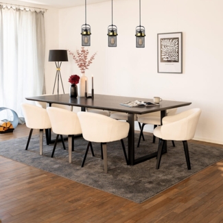 HOME DELUXE Esstisch Eckig AVENCIA inkl. U-Fuß - 240 x 120 cm Light Oak