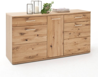 Sideboard SAMARA-05 Wohn- Esszimmerschrank aus Asteiche Bianco massiv - B/H/T: 150/78/44cm