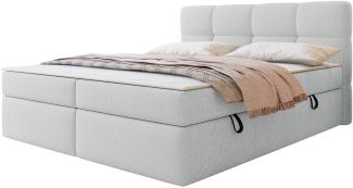 Mirjan24 Boxspringbett mit H3-Matratze und Topper Fogy , blau, 180 x 200 cm