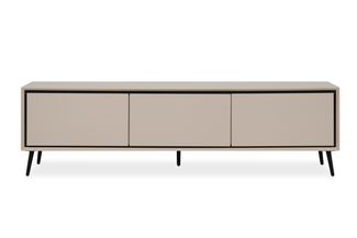 Finori Arona 57A Lowboard, sand / schwarz | Lowboard für Wohnzimmer | Maß: B x H x T ca. 175 x 50 x 38 cm | Lowboard mit 3 Klappen