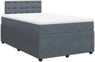 vidaXL Boxspringbett mit Matratze Dunkelgrau 120x190 cm Samt 3287699