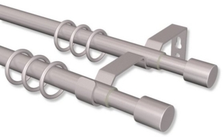 INTERDECO Gardinenstange Hera Livo, 2-läufig, Ø 16/13 mm, ausziehbar, Silbergrau