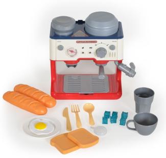 Moni Spielzeug Kaffeevollautomat YY6023, Dampf, Melodien, Tasse, Würfelzucker rot