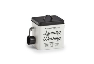 HTI-Living Aufbewahrungsbox Waschpulver-Box, Metall "Laundry" (Stück, 1 St, 1 Box mit Dosierlöffel), Waschmittelbox
