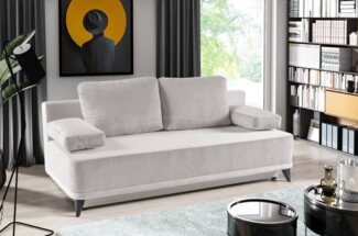 WERK2 Schlafsofa Rosso, 2-Sitzer Sofa und Schlafcouch mit Federkern & Bettkasten