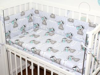 Primawela Beistellbett Baby Bettwäsche für Beistellbett mit Nestchen Spannbettlaken 6 teilig