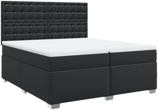 vidaXL Boxspringbett mit Matratze Schwarz 200x200 cm Kunstleder 3290736