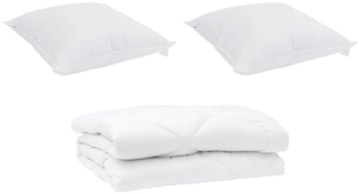 vidaXL Sommerdecke mit Kissen 3 pcs Weiß Mikrofaser 3377314