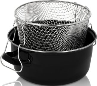Pommes-Frites-Topf schwarz, 24 cm emailliert