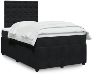 vidaXL Boxspringbett mit Matratze Schwarz 120x190 cm Samt 3292300