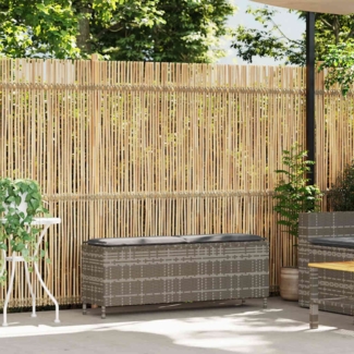 vidaXL Gartenbank mit Kissen Grau 110x30x40,5 cm Poly Rattan 4104156