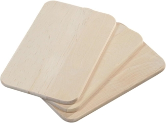 Kesper 69003 Frühstücksbrettchen aus Birkenholz, 3-er Pack, 23 x 15 x 1 cm
