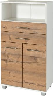 Schildmeyer Midischrank Palermo, Made in Germany Breite 60 cm, verstellbarer Einlegeboden, Metallgriffe, 2 Schubkästen