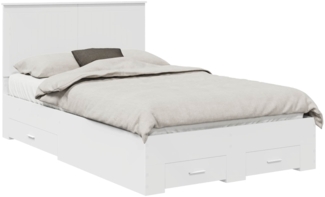 vidaXL Bettrahmen mit Kopfteil Weiß 120x190 cm Holzwerkstoff 3411332