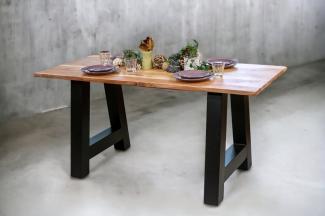 Esstisch 240 x 100 cm Akazie massiv naturfarben gerade Kante A-Gestell PASCAL 94870479