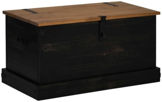 vidaXL Truhe HALDEN Schwarz 91x48x47 cm Massivholz Kiefer 4018404