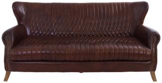 Clubsofa Enfield 3- Sitzer Vintage Leder Vintage-Cigar Messingnieten