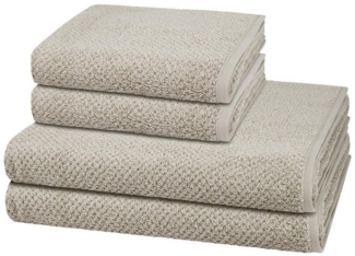 Cawö Pure 4 tlg. Frottier-Set - 2 X Handtuch (50 X 100cm), 2 X Duschtuch (80 X 150cm) - 494 g/m2 - Kreide