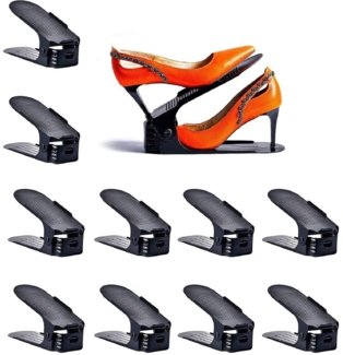 JEOBEST Schuhstapler Einstellbare Schuhregale Schuhstapler, Doppelschicht Schuhregal, 30-tlg, Rutschfest,Schuh Organisierer, Platzsparend