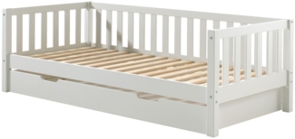 Kojenbett Karena 211x98x68 Einzelbett Massivholz Weiß