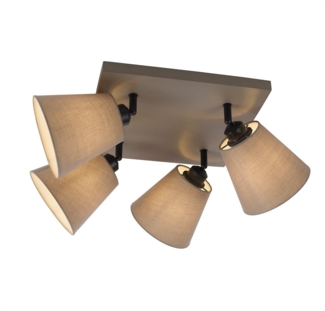 JUST LIGHT 11903-29 Deckenleuchte Riala 4-flammig E27 Schwarz Taupe