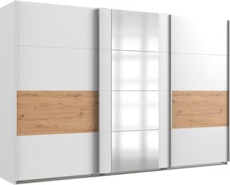 Wimex Schwebetürenschrank Barmbek Schlafzimmerschrank BESTSELLER Garderobenschrank Kleiderschrank mit 2 Stoffboxen und 2 zusätzlichen Böden, Spiegeltür