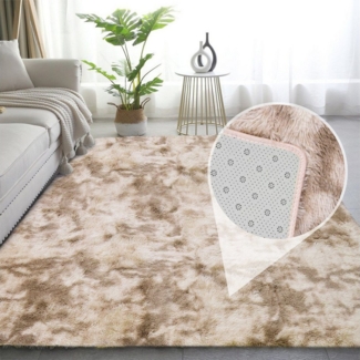 Simloveve Langflor-Teppich Superweicher flauschiger moderner Schlafzimmerteppich, Fuzzy Teppiche, rechteckig, Höhe: 37 mm, Kuschelteppich, Uni Farben, sehr weicher Flor, Wohnzimmer