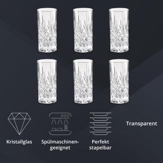 Peill+Putzler Germany 6er Set Longdrinkgläser, 330 ml Volumen, schwerer Boden, Kristallgläser mit einem schlichten Design, Longdrinkgläser für Wasser, Saft & Cocktail, Trinkgläser