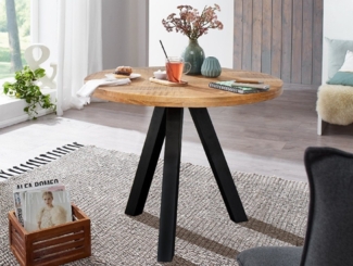 Esstisch "Patna II" 110cm Akazie & Metall schwarz