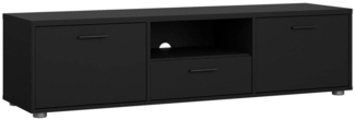 Dmora Fernsehschrank Charo, Ständer für Wohnzimmerfernseher, Niedriges Wohnzimmer-Sideboard, TV-Ständerbasis, 147x40 h38 cm, Schwarz