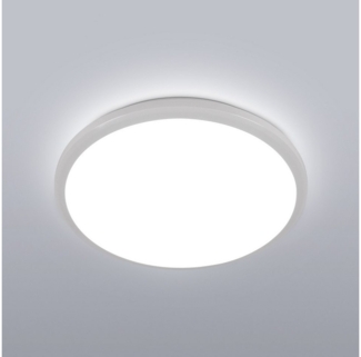Goeco LED Deckenleuchte Runde LED-Deckenleuchte, 24W Badezimmerleuchte, 30cm Durchmesser, weißes Licht, mit Anti-Mücken-Design und Energieeinsparungen, weiß