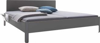 NAIT Doppelbett farbig lackiert Anthrazitgrau 160 x 220cm Mit Kopfteil