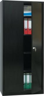 Stahl-Aktenschrank Metallschrank abschließbar Büroschrank Stahlschrank Schwarz 195 x 92,5 x 42,2 cm 530349