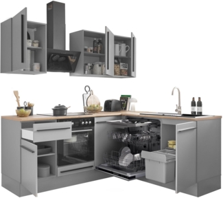 BASIC by Balculina Winkelküche Denver, Küche BxHxT 220/115 x 211 x 60, Breite 220 cm, wahlweise mit E-Geräten und Induktion