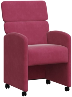 vidaXL Esszimmerstühle mit Rollen 2 pcs Weinrot 58 x 65 x 98 cm Samt 42017879