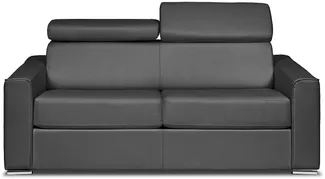 Vente-unique - VIZIR Sofa Leder Grau - B 223 cm94 cm x H 110 cm95 cm x L 196 cm