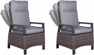 deVries 2x Dining/Relax-Sessel " MONTANA" 2 Stück, Größe 60 x 67 x 10 cm, grau