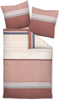 Janine J.D. Mako-Satin Bettwäsche 200x220 Streifen burgund rose 87066-05