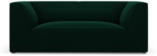 Micadoni 2-Sitzer Samtstoff Sofa Ruby | Bezug Bottle Green | Beinfarbe Black Plastic