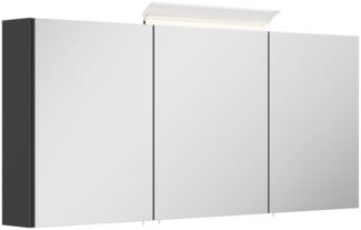 Spiegelschrank 140cm inkl. Design LED-Lampe und Glasböden grafit : Grafit