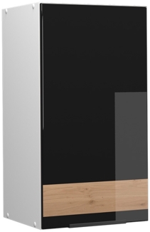 Vicco Badschrank Schwarz-Eiche Hochglanz/Weiß 40x72 cm, Fame-Line